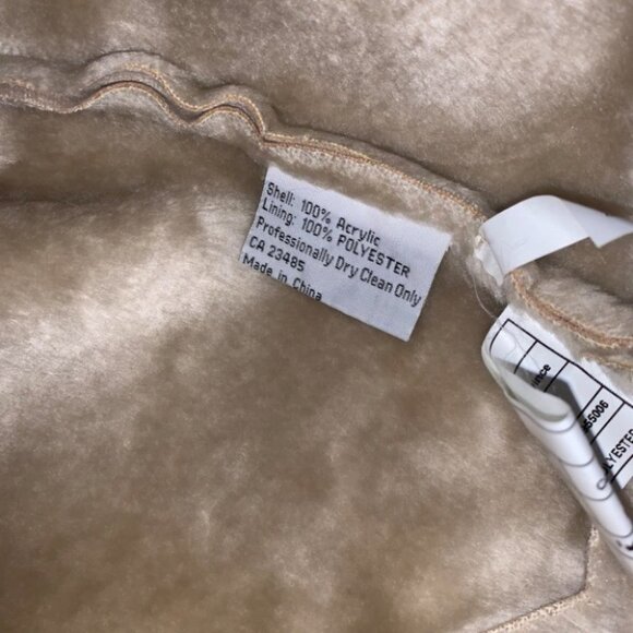 Vintage Faux Suede Coat Women’s Size Medium M. E. Internationale Long Fur Beige - Picture 8 of 11
